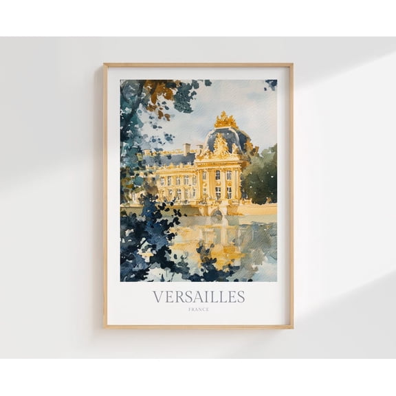 Versailles Poster Wall Art Home Decor Yvelines France Travel Poster, Stretched Size 12x18