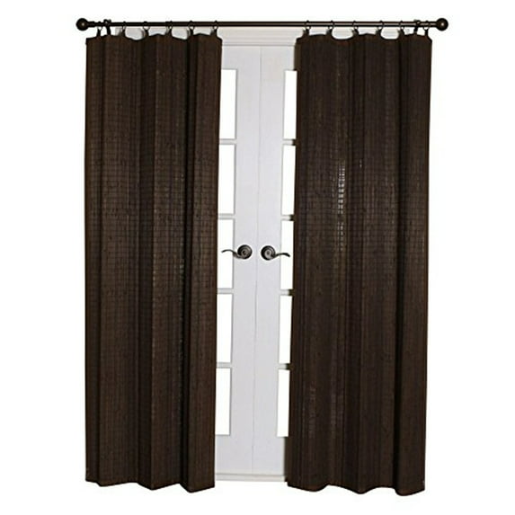 Versailles - Ring Top Bamboo Curtain Panel, Brass Grommets, 40" x 84", Espresso