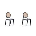 thumbnail image 1 of Manhattan Comfort Versailles 16.5" Round Wood Dining Chair in Black (Set of 2), 1 of 5