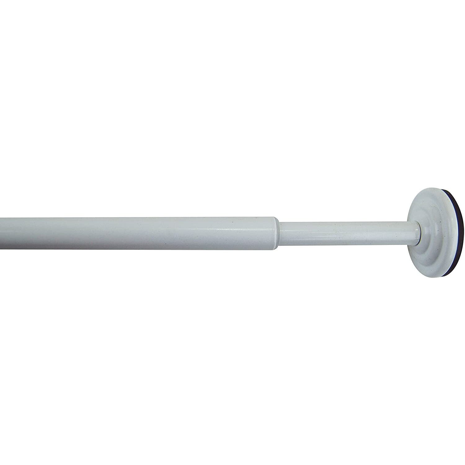 Adjustable White Steel Tension Curtain Rod, 15-24 Inches