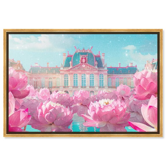 Versailles in Bloom Canvas Fashion Glam Art by Art Remedy, Gold Frame, 45" x 30"