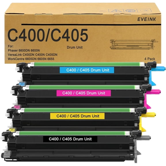 Versalink C400 C405 Drum Unit 4-Color Combo Pack (108R01121) for Xerox Phaser 6600 WorkCentre 6605 Printers