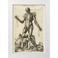 thumbnail image 1 of Versalius, Andreas 11x14 White Modern Wood Framed Museum Art Print Titled - Male figure with muscles and skeleton, 1 of 4
