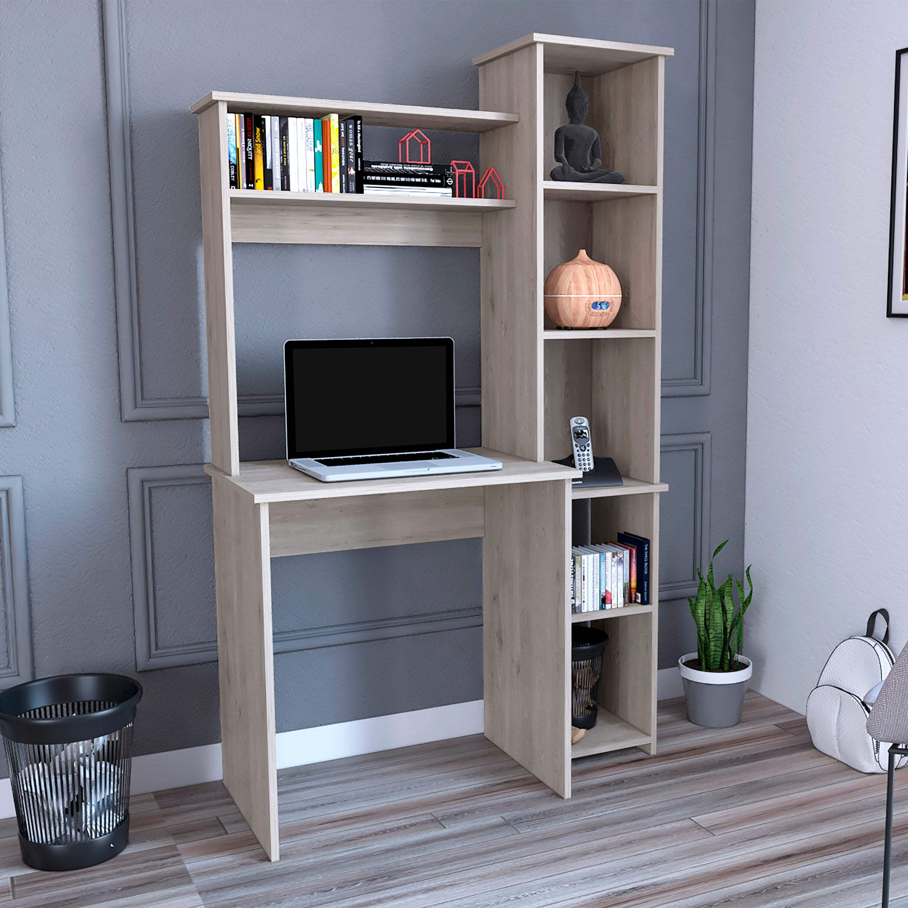 Versalles Writintg Desk, Two Superior Shelves, Five Cubbies Light Gray ...
