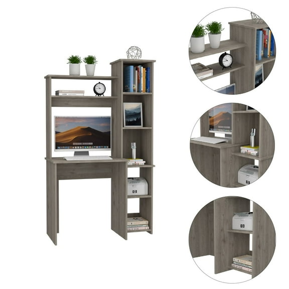 Versalles Writintg Desk, Two Superior Shelves, Five Cubbies -Light Gray