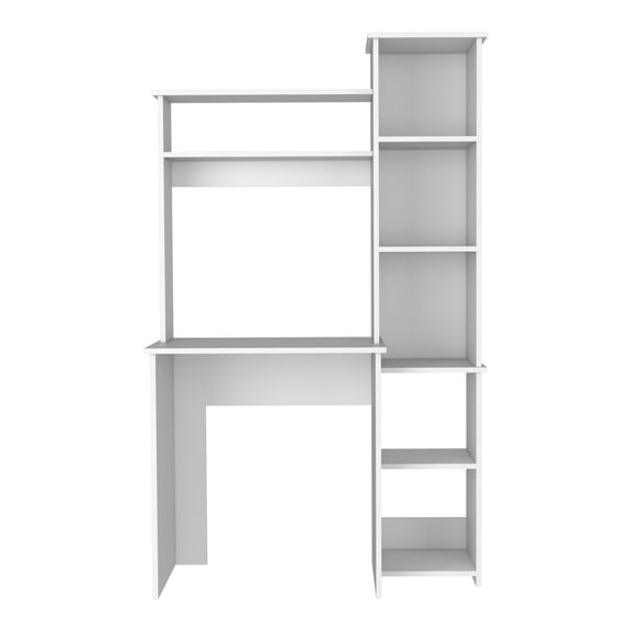 Versalles Writintg Desk, Two Superior Shelves, Five Cubbies -White
