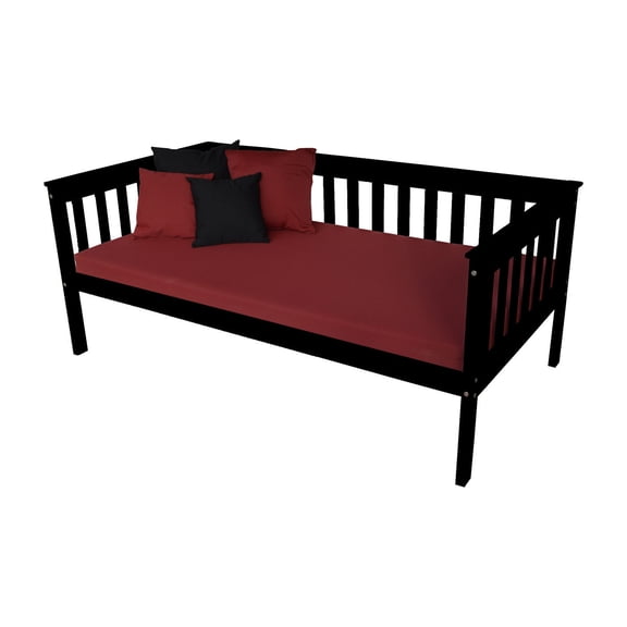Versaloft Mission Amish Crafted Wood Twin Daybed in Black Paint - Daybed Frame Made in the USA by Skilled Craftsmen