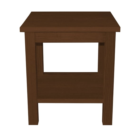 Versaloft Solid Wood Amish End Table with Shelf in Asbury Stain with Clearcoat - Living Room Side Table Made in the USA