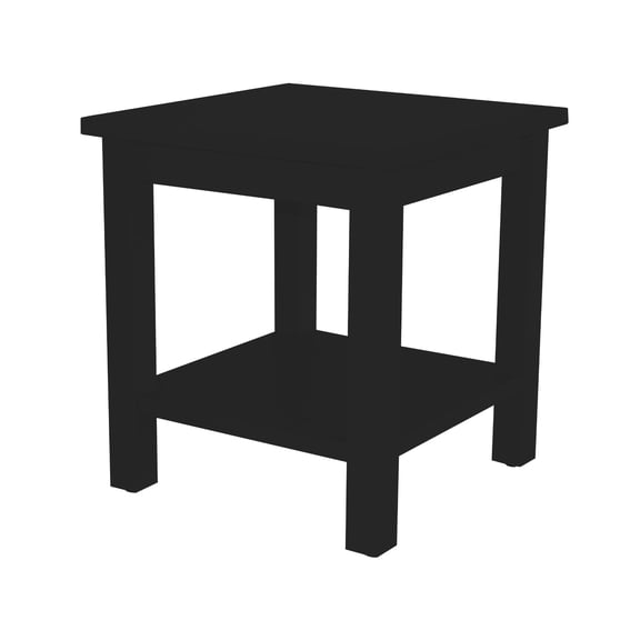 Versaloft Solid Wood Amish End Table with Shelf in Black Paint - Living Room Side Table Made in the USA