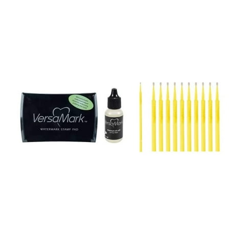 Versamark Watermark Embossing Bundle - Versamark Clear Ink Pad with Reinker and Detail Sticks
