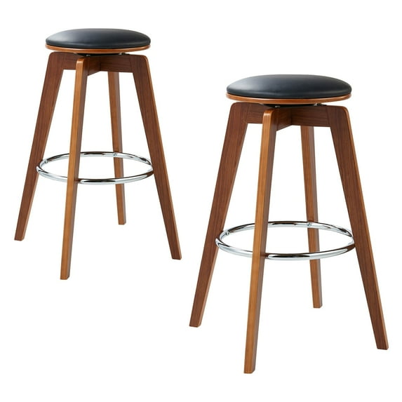 Versanora - Elegante Bentwood Set Of 2 Bar Stools - Black