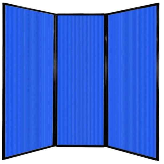 Versare Polycarbonate Privacy Screen Folding Panel | 3 Panels | 7'6" Wide x 7'4" Tall Blue