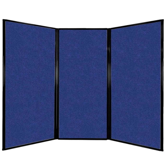 Versare Privacy Screen Folding Panel | 3 Panels | 7'6" x 5'10" Blue SoundSorb Panels