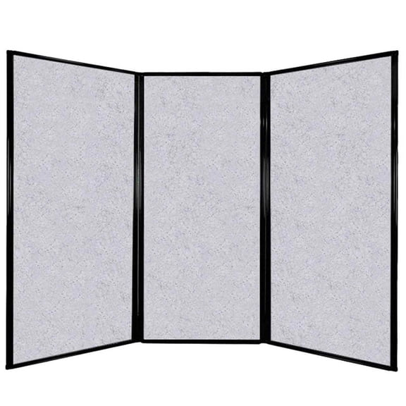 Versare Privacy Screen Folding Panel | 3 Panels | 7'6" x 5'10" Marble Gray SoundSorb Panels