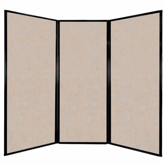 Versare Privacy Screen Folding Panel | 3 Panels | 7'6" x 6'8" Beige SoundSorb Panels