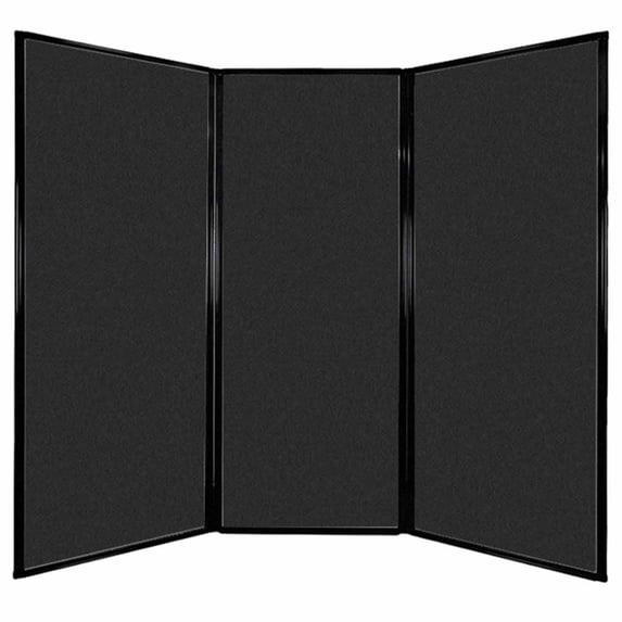 Versare Privacy Screen Folding Panel | 3 Panels | 7'6" x 6'8" Black SoundSorb Panels