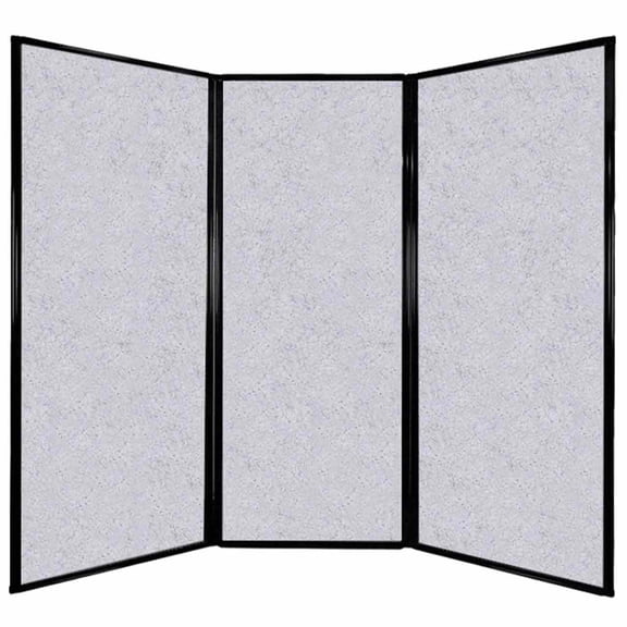 Versare Privacy Screen Folding Panel | 3 Panels | 7'6" x 6'8" Marble Gray SoundSorb Panels