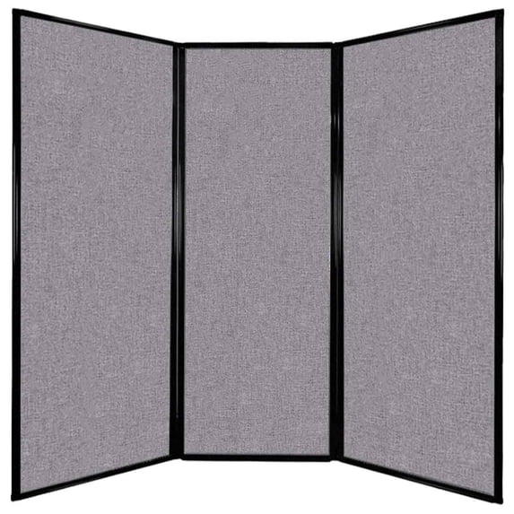 Versare Privacy Screen Folding Panel | 3 Panels | Cloud Gray 7'6" Wide x 7'4" Tall Fabric Panels