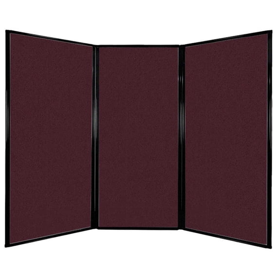 Versare Privacy Screen Folding Panel | 3 Panels | Cranberry 7'6" Wide x 5'10" Tall Fabric Panels