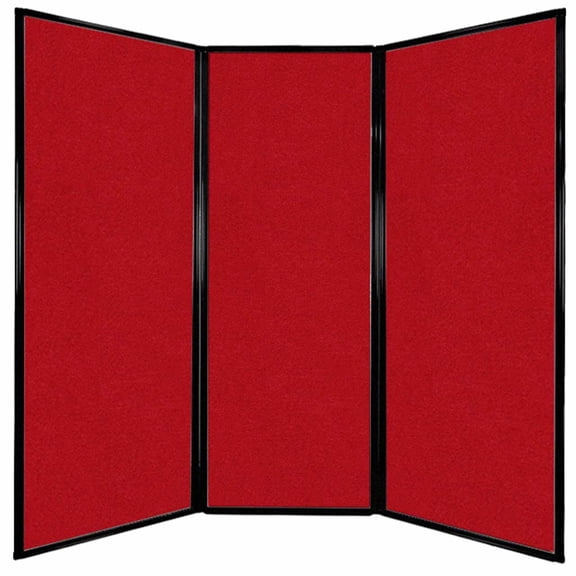 Versare Privacy Screen Folding Panel | 3 Panels | Red 7'6" Wide x 7'4" Tall Fabric Panels