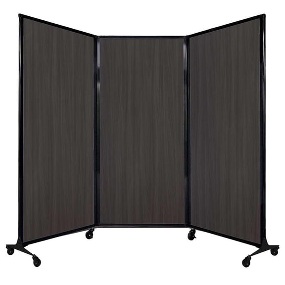 Versare QuickWall Folding Portable Partition | Durable Privacy Room Separator | 3 Panels | 8'4" Wide and Up to 7'4" Tall Laminate Panels