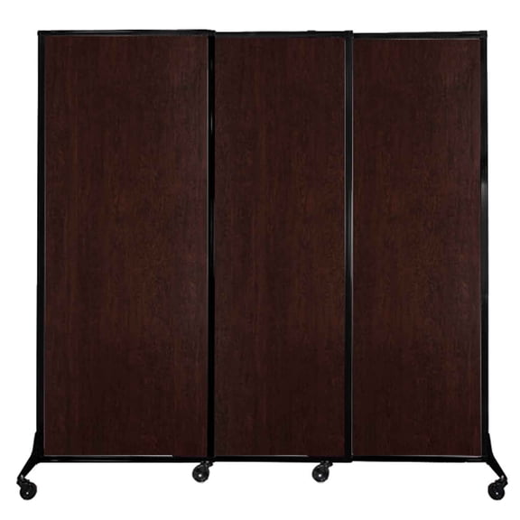 Versare QuickWall Sliding Portable Partition | Durable Privacy Room Divider Screen | 3 Panels | 7' Wide and Up to 7'4" Tall Laminate Panels