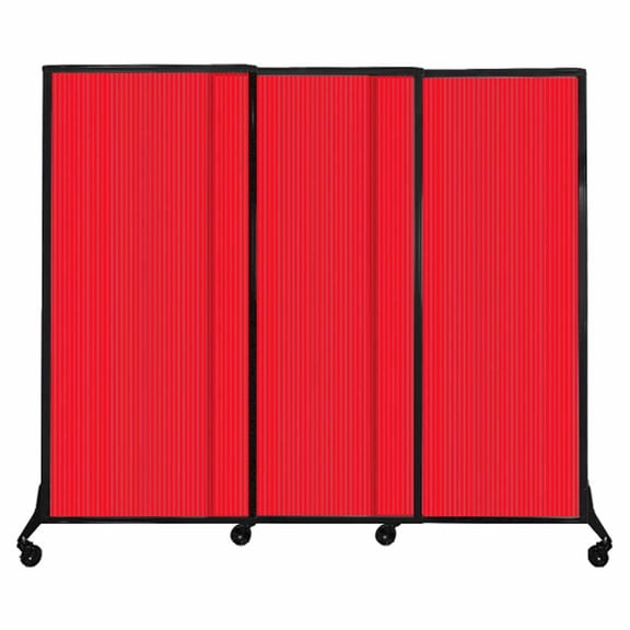 Versare QuickWall Sliding Portable Partition | Durable Privacy Room Divider Screen | 3 Panels | 7' Wide and Up to 7'4" Tall Polycarbonate Panels
