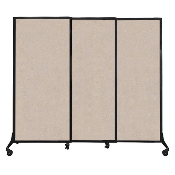 Versare QuickWall Sliding Portable Partition | Durable Privacy Room Divider Screen | 3 Panels | 7' Wide and Up to 7'4" Tall SoundSorb Panels