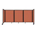 thumbnail image 1 of "Versare Room Divider 360 Portable Wall Partition | 3 Panels Wide | 8'6" x 4' Papaya Fabric Panels", 1 of 7