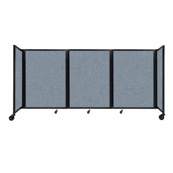 "Versare Room Divider 360 Portable Wall Partition | 3 Panels Wide | 8'6" x 4' Powder Blue Fabric Panels"