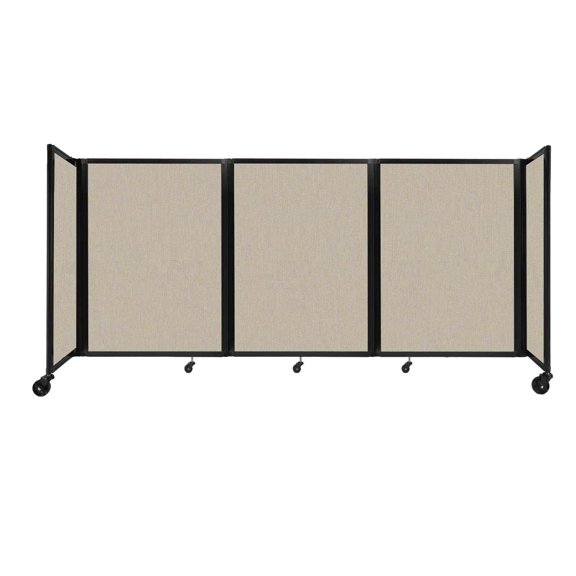 "Versare Room Divider 360 Portable Wall Partition | 3 Panels Wide | 8'6" x 4' Sand Fabric Panels"