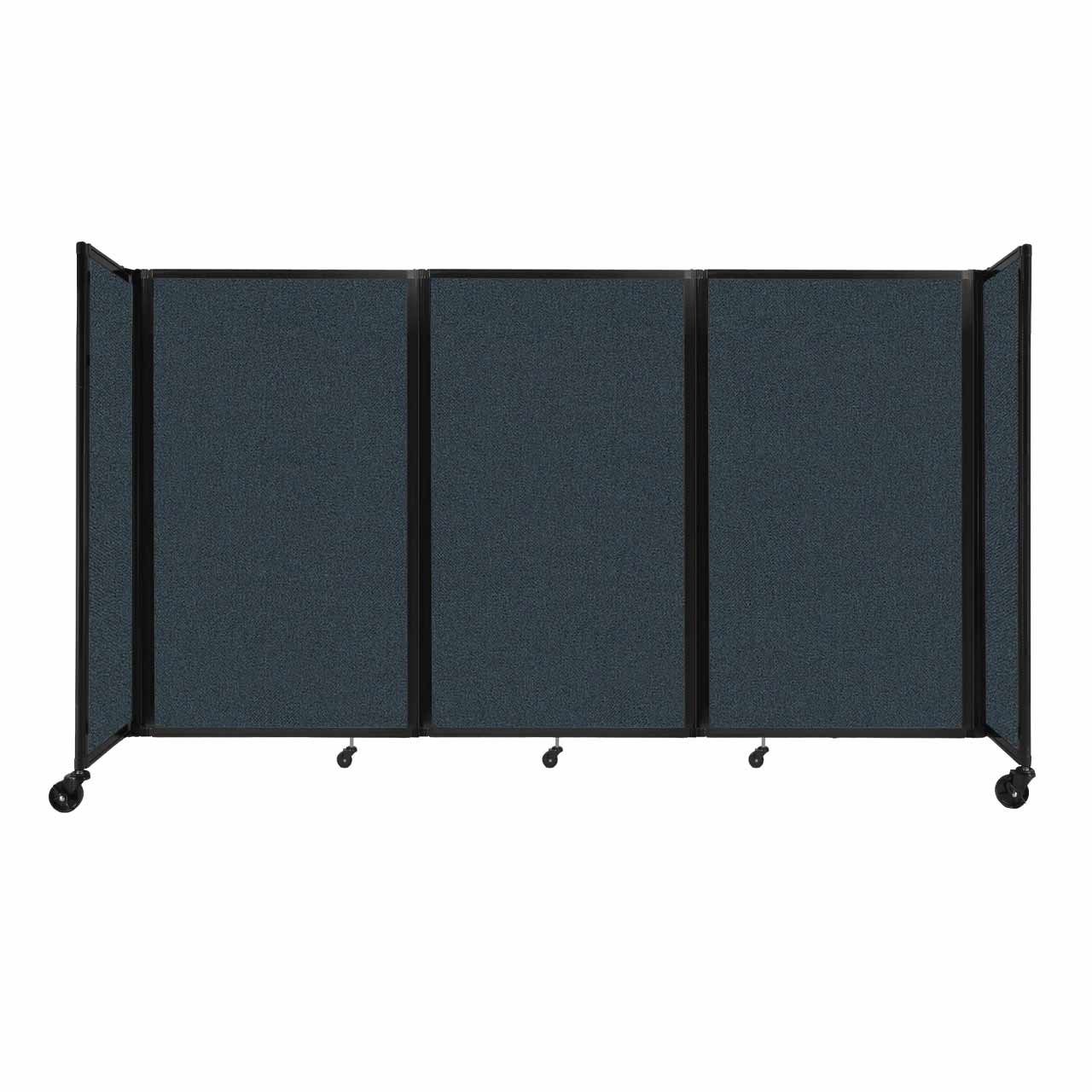 "Versare Room Divider 360 Portable Wall Partition | 3 Panels Wide | 8'6" x 5' Blue Spruce Fabric Panels"
