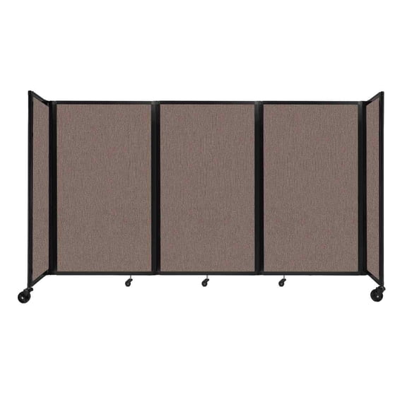 "Versare Room Divider 360 Portable Wall Partition | 3 Panels Wide | 8'6" x 5' Latte Fabric Panels"
