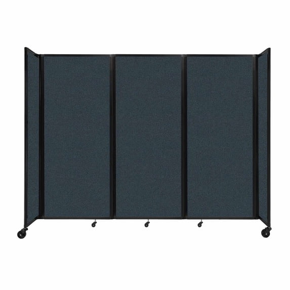 "Versare Room Divider 360 Portable Wall Partition | 3 Panels Wide | 8'6" x 6'10" Blue Spruce Fabric Panels"
