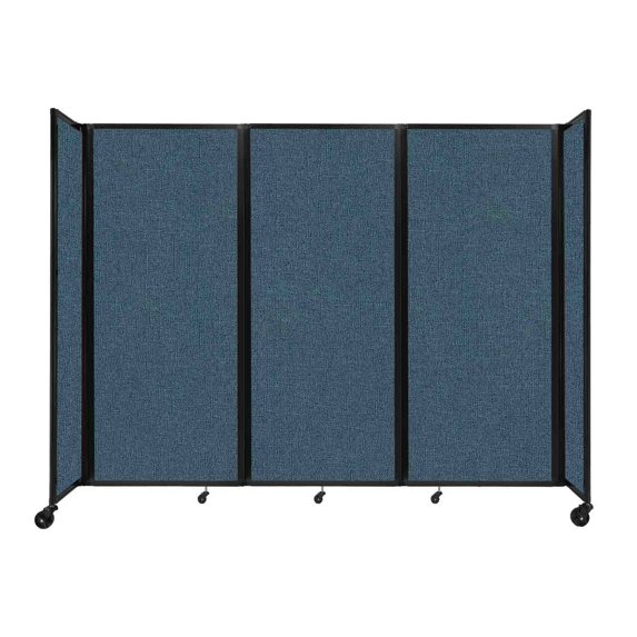 "Versare Room Divider 360 Portable Wall Partition | 3 Panels Wide | 8'6" x 6'10" Caribbean Fabric Panels"