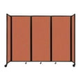 thumbnail image 1 of "Versare Room Divider 360 Portable Wall Partition | 3 Panels Wide | 8'6" x 6'10" Papaya Fabric Panels", 1 of 7