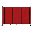 thumbnail image 1 of "Versare Room Divider 360 Portable Wall Partition | 3 Panels Wide | 8'6" x 6' Red Fabric Panels", 1 of 7