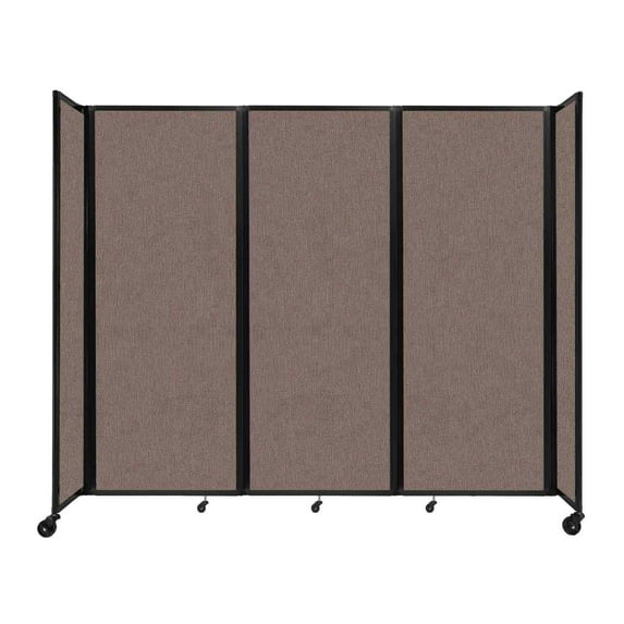 "Versare Room Divider 360 Portable Wall Partition | 3 Panels Wide | 8'6" x 7'6" Latte Fabric Panels"