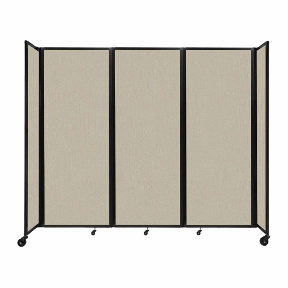 "Versare Room Divider 360 Portable Wall Partition | 3 Panels Wide | 8'6" x 7'6" Sand Fabric Panels"