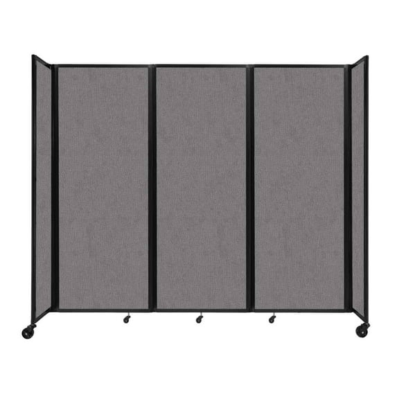 "Versare Room Divider 360 Portable Wall Partition | 3 Panels Wide | 8'6" x 7'6" Slate Fabric Panels"