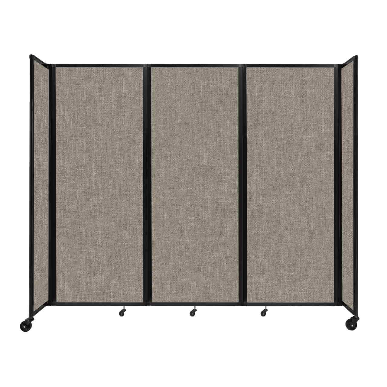 Versare Room Divider 360 Portable Wall Partition 3 Panels Wide 8'6" x 5' Cloud Gray Fabric Panels