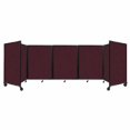 thumbnail image 1 of "Versare Room Divider 360 Portable Wall Partition | 5 Panels Wide | 14' x 4' Cranberry Fabric Panels", 1 of 7