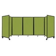 thumbnail image 1 of "Versare Room Divider 360 Portable Wall Partition | 5 Panels Wide | 14" x 5' Lime Green Fabric Panels", 1 of 7