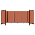 thumbnail image 1 of "Versare Room Divider 360 Portable Wall Partition | 5 Panels Wide | 14" x 5' Papaya Fabric Panels", 1 of 7