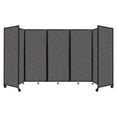 thumbnail image 1 of "Versare Room Divider 360 Portable Wall Partition | 5 Panels Wide | 14' x 6'10" Charcoal Gray Fabric Panels", 1 of 7