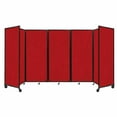 thumbnail image 1 of "Versare Room Divider 360 Portable Wall Partition | 5 Panels Wide | 14' x 6'10" Red Fabric Panels", 1 of 7