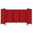 thumbnail image 1 of "Versare Room Divider 360 Portable Wall Partition | 5 Panels Wide | 14' x 6' Red Fabric Panels", 1 of 7