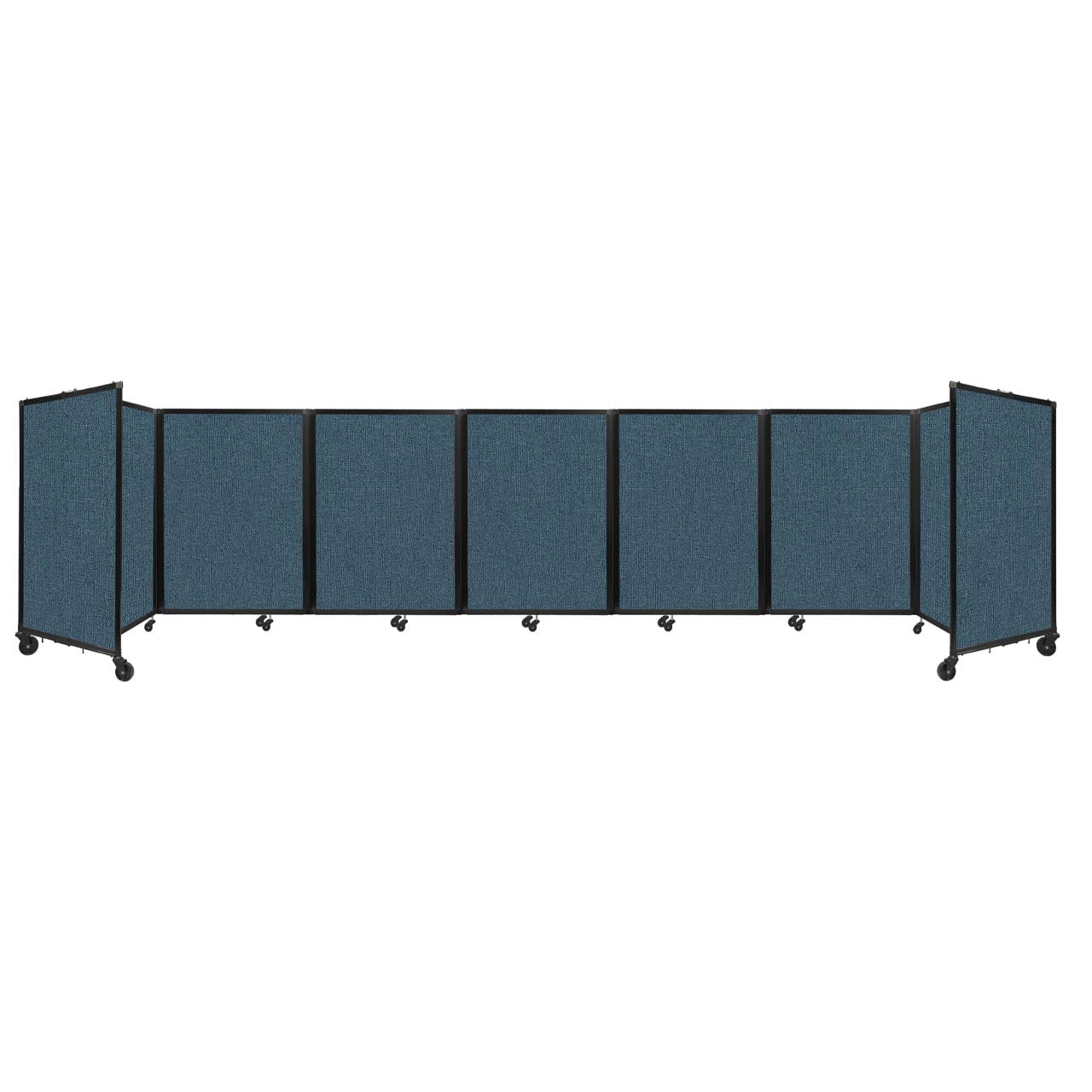 "Versare Room Divider 360 Portable Wall Partition | 7 Panels Wide | 19'6" x 4' Caribbean Fabric Panels"