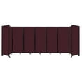thumbnail image 1 of "Versare Room Divider 360 Portable Wall Partition | 7 Panels Wide | 19'6" x 6'10" Cranberry Fabric Panels", 1 of 7