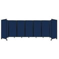thumbnail image 1 of "Versare Room Divider 360 Portable Wall Partition | 7 Panels Wide | 19'6" x 6' Navy Blue Fabric Panels", 1 of 7